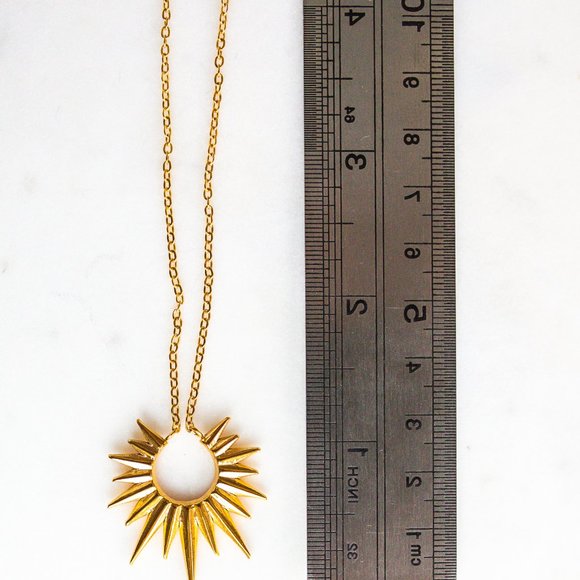Unique Gold Necklace Waterproof Sunburst Necklace Sun Celestial Necklace - Picture 14 of 14